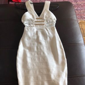 like Herve white mesh body con mini dress XXS